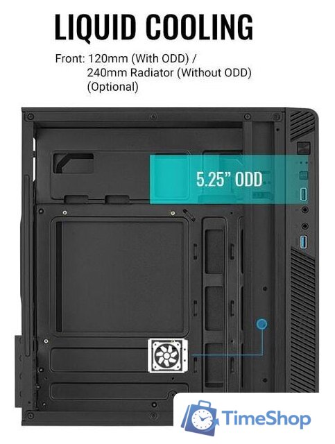 Корпус AeroCool CS-106 CS-106-S-BK-v1 - Изображение №13 — Интернет-магазин Time-Shop