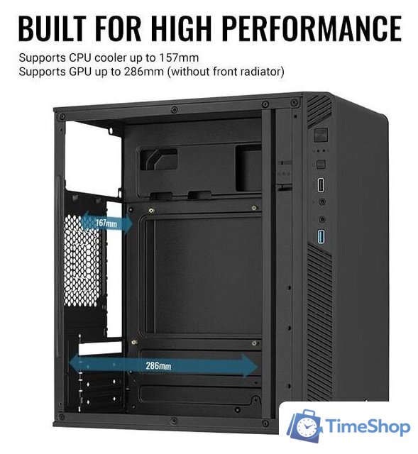Корпус AeroCool CS-106 CS-106-S-BK-v1 - Изображение №14 — Интернет-магазин Time-Shop