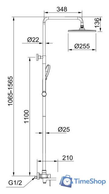 Душевая система  Raglo R03.24.03 - Изображение №2 — Интернет-магазин Time-Shop