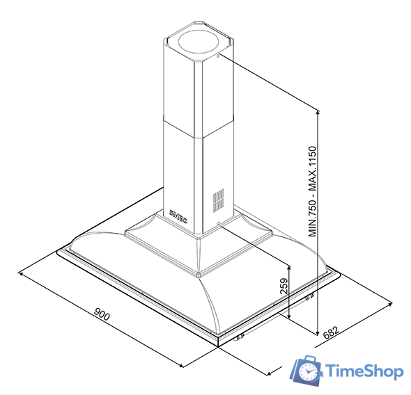 Кухонная вытяжка Smeg KCI19AOE - Изображение №3 — Интернет-магазин Time-Shop