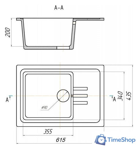 Кухонная мойка Saniteco Rosa (серый) - Изображение №10 — Интернет-магазин Time-Shop