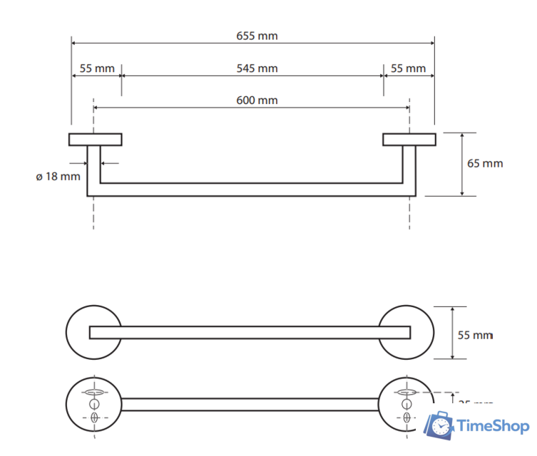 Держатель для полотенца Bemeta Dark 104204040 - Изображение №2 — Интернет-магазин Time-Shop