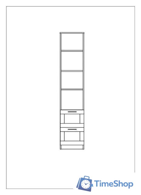 Стеллаж Mio Tesoro Сириус 2 ящика 39x190 2.02.07.140.3 (сонома) - Изображение №5 — Интернет-магазин Time-Shop
