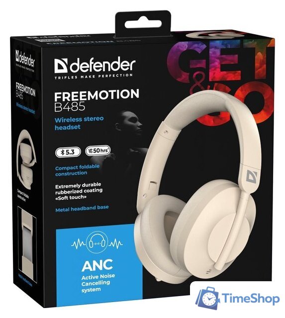 Наушники Defender FreeMotion B485 (бежевый) - Изображение №10 — Интернет-магазин Time-Shop
