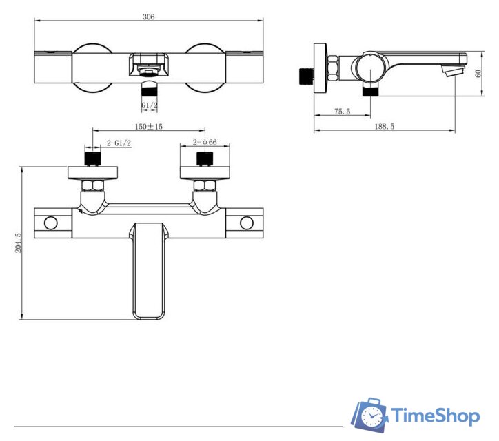 Смеситель Lauter Temp 21YH50427-4 - Изображение №2 — Интернет-магазин Time-Shop
