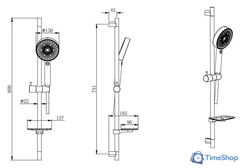 Душевой гарнитур  Aquatek AQ2031CR - Изображение №2 — Интернет-магазин Time-Shop