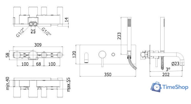 Смеситель Paffoni LIG001ST - Изображение №2 — Интернет-магазин Time-Shop
