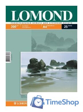 Фотобумага Lomond Матовая двухстороняя А4 200 г/кв.м. 25 листов (0102052) - Изображение №1 — Интернет-магазин Time-Shop