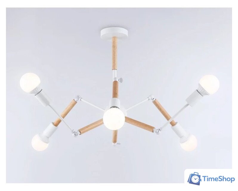 Подвесная люстра Ambrella light Traditional TR80485/6 WH/LW (белый/светлое дерево) - Изображение №2 — Интернет-магазин Time-Shop