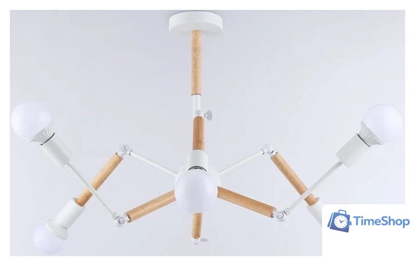 Подвесная люстра Ambrella light Traditional TR80485/6 WH/LW (белый/светлое дерево) - Изображение №1 — Интернет-магазин Time-Shop
