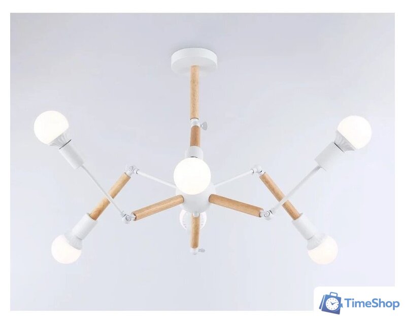 Подвесная люстра Ambrella light Traditional TR80485/6 WH/LW (белый/светлое дерево) - Изображение №3 — Интернет-магазин Time-Shop