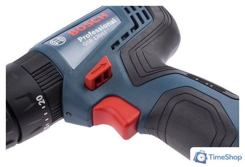 Ударная дрель-шуруповерт Bosch GSB 120-LI Professional 06019G8102 (с 2-мя АКБ, кейс, набор оснастки) - Изображение №8 — Интернет-магазин Time-Shop