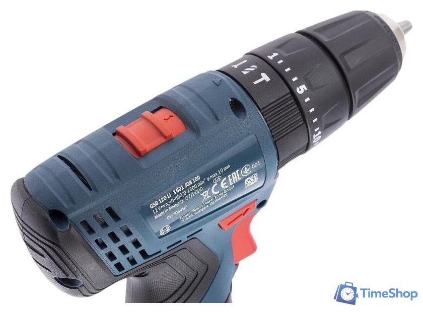 Ударная дрель-шуруповерт Bosch GSB 120-LI Professional 06019G8102 (с 2-мя АКБ, кейс, набор оснастки) - Изображение №10 — Интернет-магазин Time-Shop