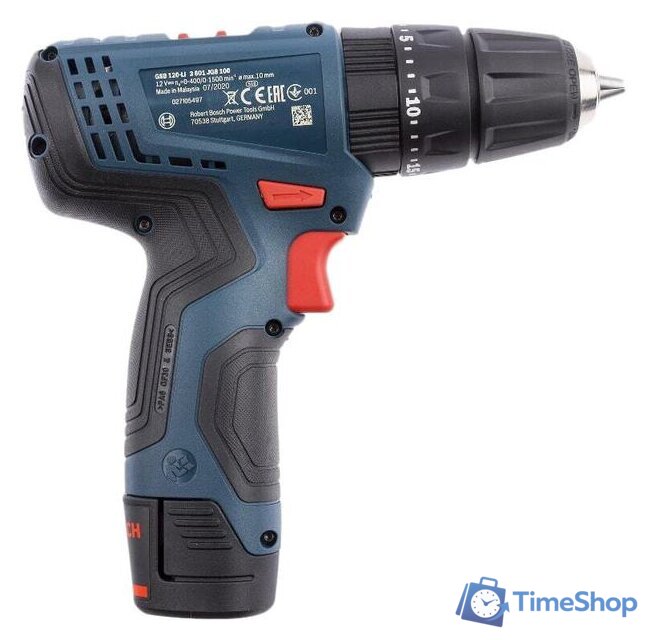 Ударная дрель-шуруповерт Bosch GSB 120-LI Professional 06019G8102 (с 2-мя АКБ, кейс, набор оснастки) - Изображение №4 — Интернет-магазин Time-Shop