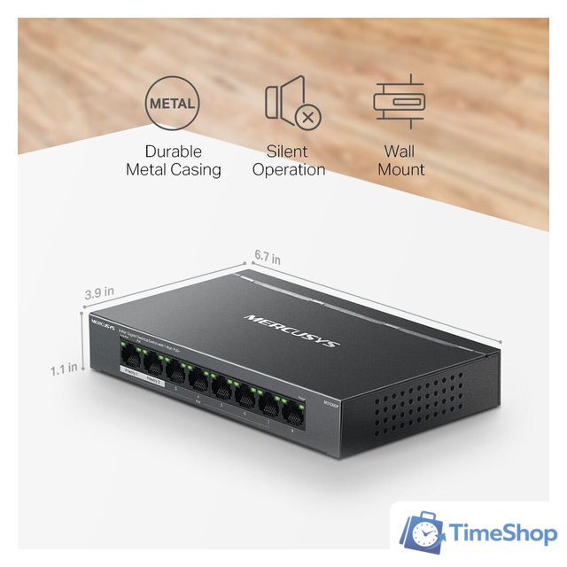 Неуправляемый коммутатор Mercusys MS108GP - Изображение №10 — Интернет-магазин Time-Shop