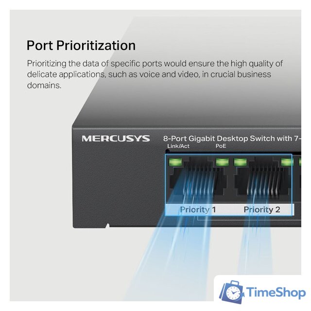 Неуправляемый коммутатор Mercusys MS108GP - Изображение №8 — Интернет-магазин Time-Shop