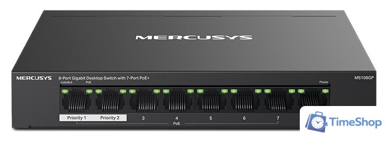 Неуправляемый коммутатор Mercusys MS108GP - Изображение №1 — Интернет-магазин Time-Shop