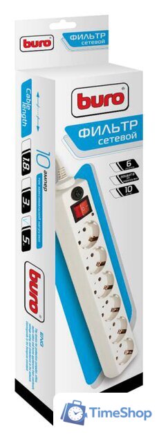 Сетевой фильтр Buro 600SH-5-W - Изображение №3 — Интернет-магазин Time-Shop