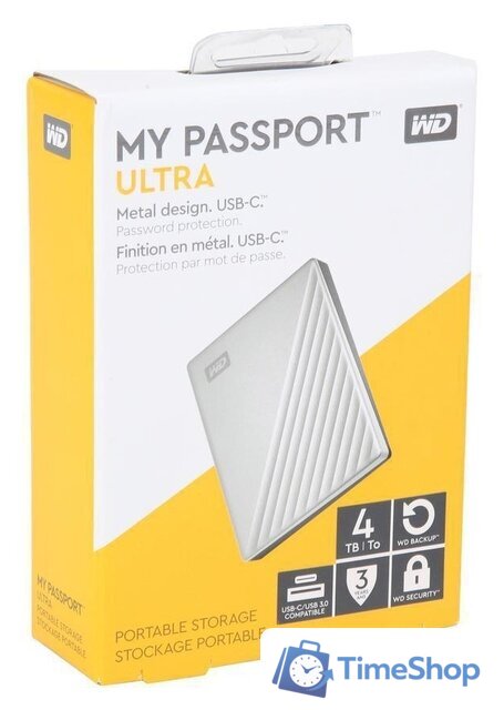 Внешний накопитель WD My Passport Ultra 4TB WDBFTM0040BSL - Изображение №9 — Интернет-магазин Time-Shop
