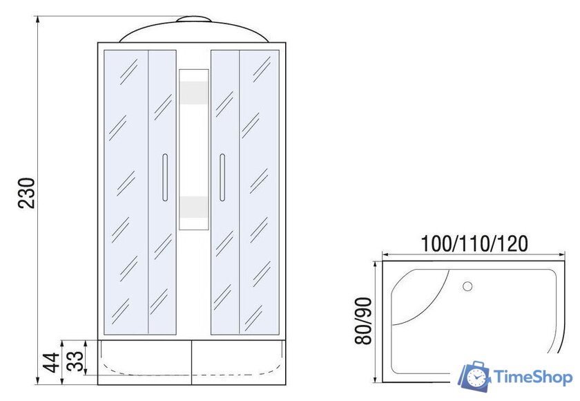 Душевая кабина River Nara XL 120/80/44 MT R - Изображение №16 — Интернет-магазин Time-Shop