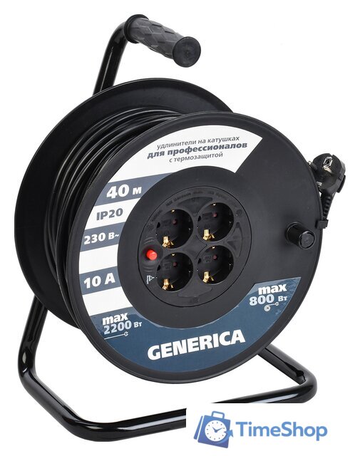 Удлинитель на катушке Generica УК40 WKP10-10-04-40-G (40 м, черный) - Изображение №1 — Интернет-магазин Time-Shop