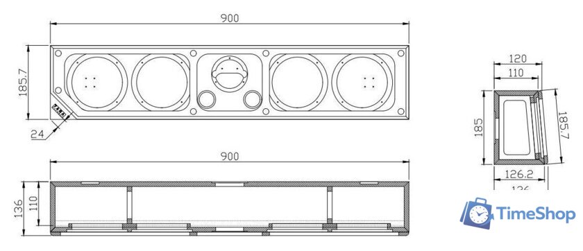 Настенная акустика Taga Harmony Platinum C-100 v.4 (черный) - Изображение №4 — Интернет-магазин Time-Shop