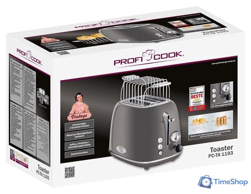 Тостер ProfiCook Vintage PC-TA 1193 (антрацит) - Изображение №9 — Интернет-магазин Time-Shop