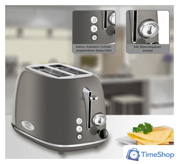 Тостер ProfiCook Vintage PC-TA 1193 (антрацит) - Изображение №5 — Интернет-магазин Time-Shop