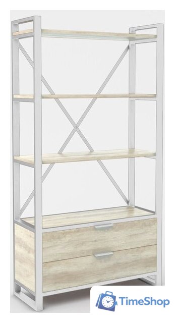Стеллаж Hype Mebel Стандарт Люкс 80x200 (белый/древесина белая) - Изображение №1 — Интернет-магазин Time-Shop