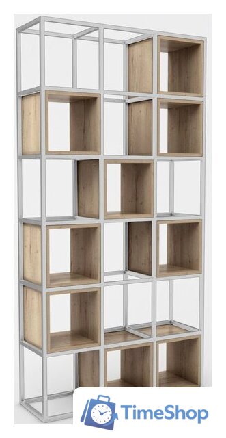Стеллаж Hype Mebel Грос 105x210 (белый/дуб галифакс натуральный) - Изображение №1 — Интернет-магазин Time-Shop