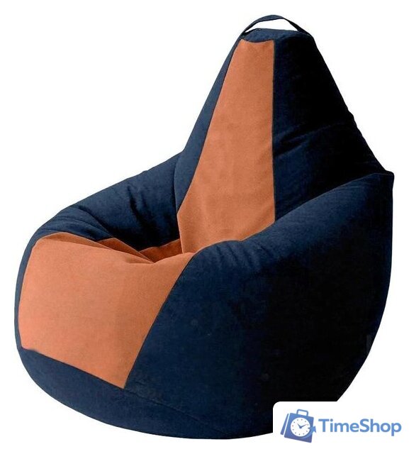Кресло-мешок Kreslomeshki Kombo XXL GKV-130x90-TSL (темно-синий/лисий) - Изображение №1 — Интернет-магазин Time-Shop