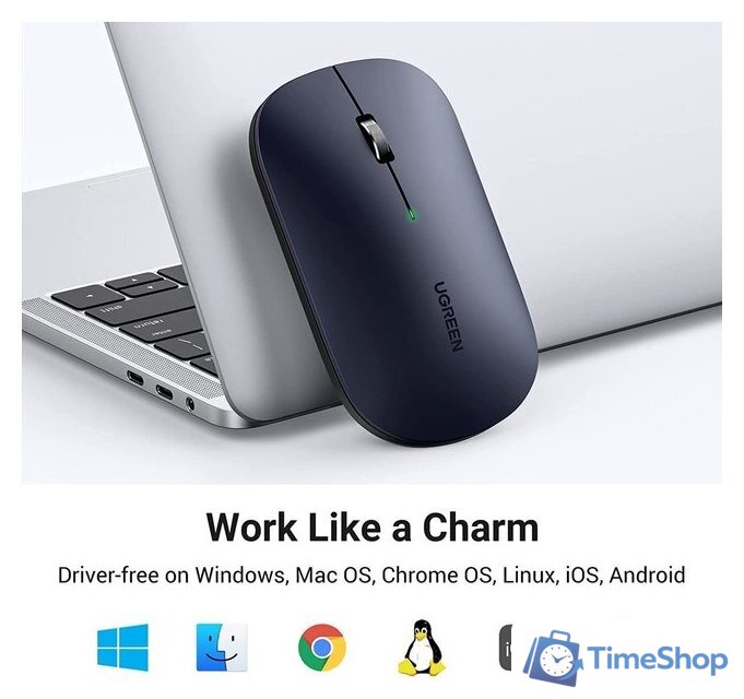 Мышь Ugreen MU001 (серый) - Изображение №7 — Интернет-магазин Time-Shop