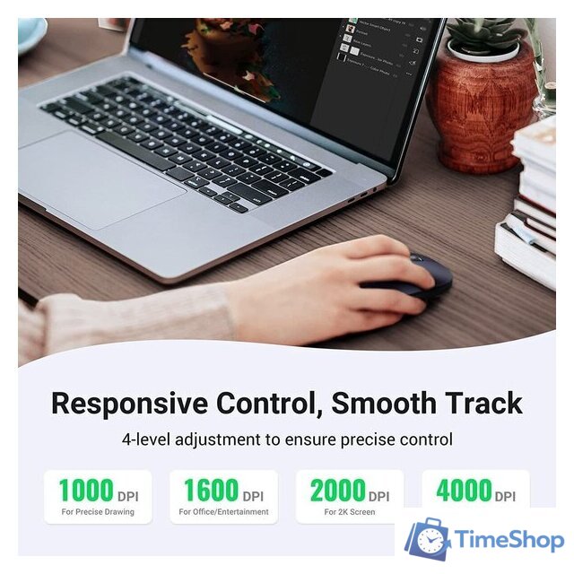 Мышь Ugreen MU001 (серый) - Изображение №8 — Интернет-магазин Time-Shop