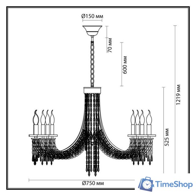 Подвесная люстра Odeon Light Capel 5063/8 - Изображение №5 — Интернет-магазин Time-Shop
