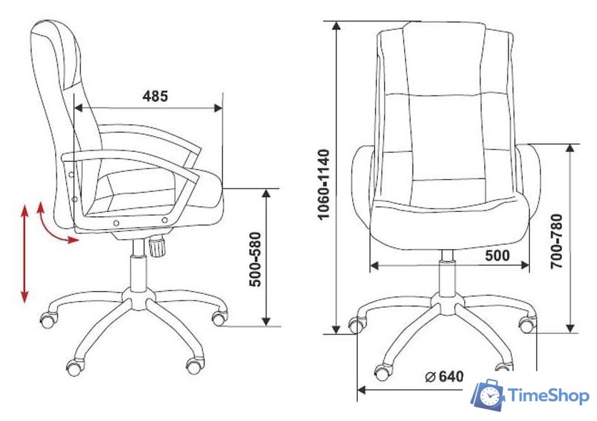 Офисное кресло Бюрократ T-800N (черный) - Изображение №6 — Интернет-магазин Time-Shop