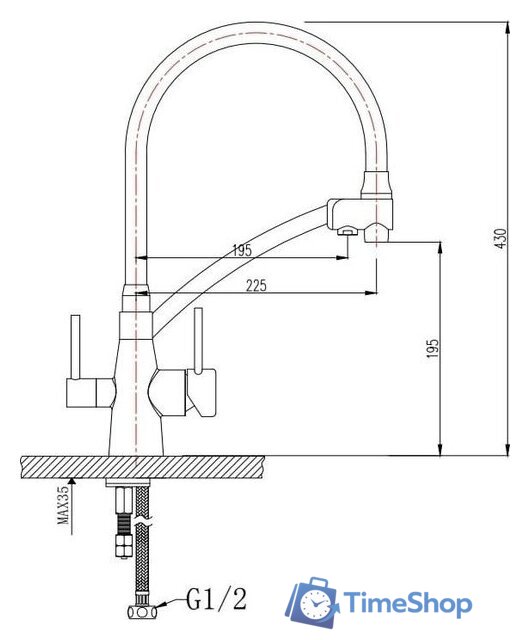 Смеситель Raglo R80.621.09 - Изображение №2 — Интернет-магазин Time-Shop