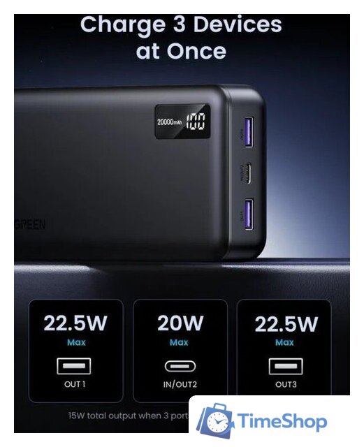 Внешний аккумулятор Ugreen PB312 20000mAh (черный) - Изображение №8 — Интернет-магазин Time-Shop
