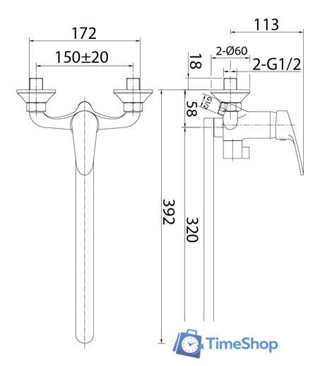Смеситель Milardo Simp SIMSB02M10 - Изображение №3 — Интернет-магазин Time-Shop