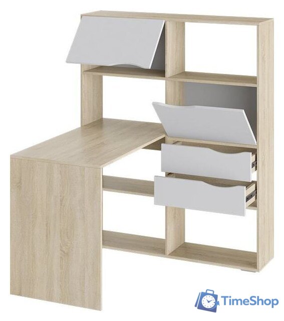 Стол Трия Письменный тип 7 (дуб сонома/белый ясень) - Изображение №2 — Интернет-магазин Time-Shop