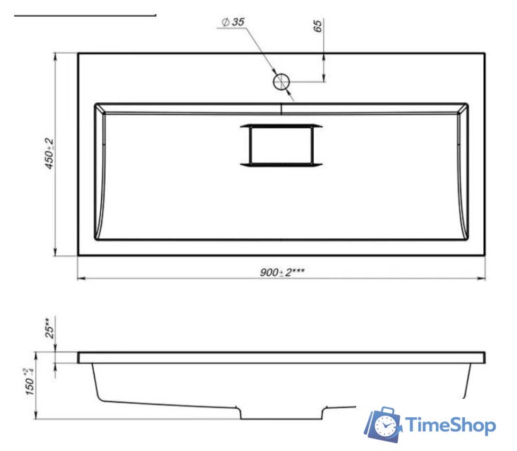 Умывальник Versalia Absolute 90 - Изображение №3 — Интернет-магазин Time-Shop