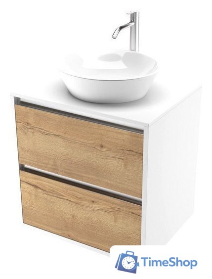  ЗОВ Тумба под умывальник Парма 60 P60LWP0MHMC1A-KP13W (белый/галифакс) - Изображение №1 — Интернет-магазин Time-Shop