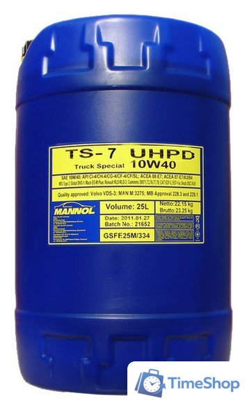 Моторное масло Mannol TS-7 UHPD Blue 10W-40 20л - Изображение №1 — Интернет-магазин Time-Shop