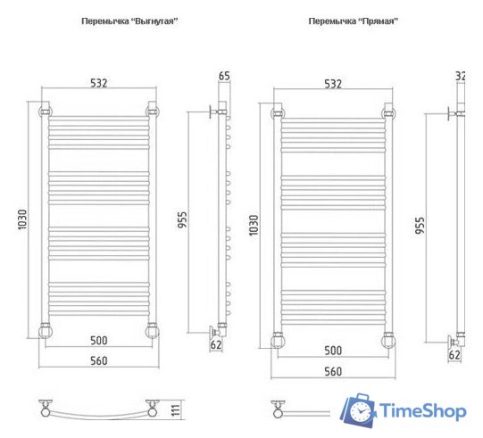 Полотенцесушитель Сунержа Богема 1000x500 - Изображение №3 — Интернет-магазин Time-Shop