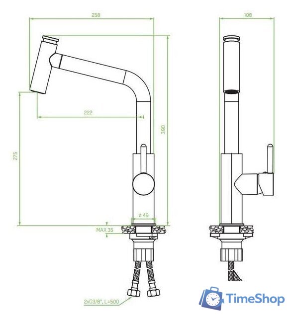 Смеситель Laveo Toro BAX 069D - Изображение №2 — Интернет-магазин Time-Shop