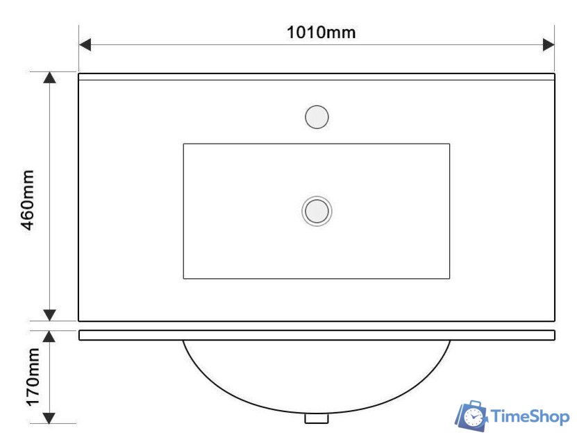  ЗОВ Тумба с умывальником Парма 100 P100LA0MWMC1A-OL100 (аттик/белый матовый/алюминий) - Изображение №5 — Интернет-магазин Time-Shop