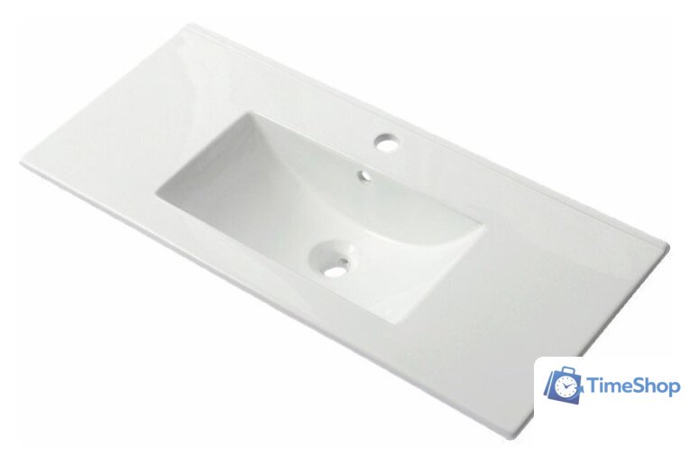  ЗОВ Тумба с умывальником Парма 100 P100LA0MWMC1A-OL100 (аттик/белый матовый/алюминий) - Изображение №3 — Интернет-магазин Time-Shop