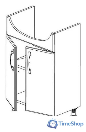  СанитаМебель Тумба под умывальник Камелия-61.13 Д2 (белый) - Изображение №2 — Интернет-магазин Time-Shop