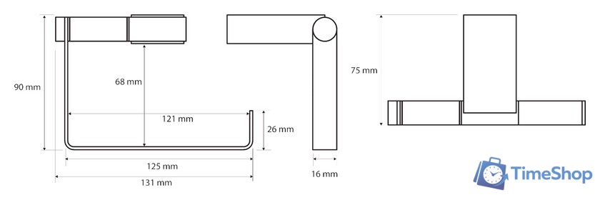 Держатель для туалетной бумаги Bemeta Via 135012222 - Изображение №2 — Интернет-магазин Time-Shop