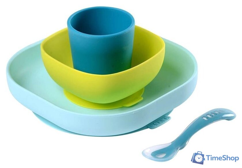 Набор детской посуды Beaba Silicone Meal Set 913428 - Изображение №1 — Интернет-магазин Time-Shop