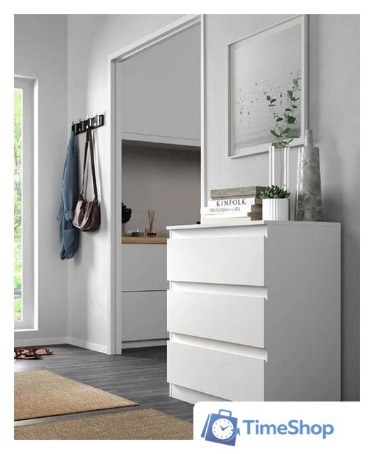 Комод НК-Мебель Stern Т-3 3-я 72674928 16мм (белый) - Изображение №2 — Интернет-магазин Time-Shop